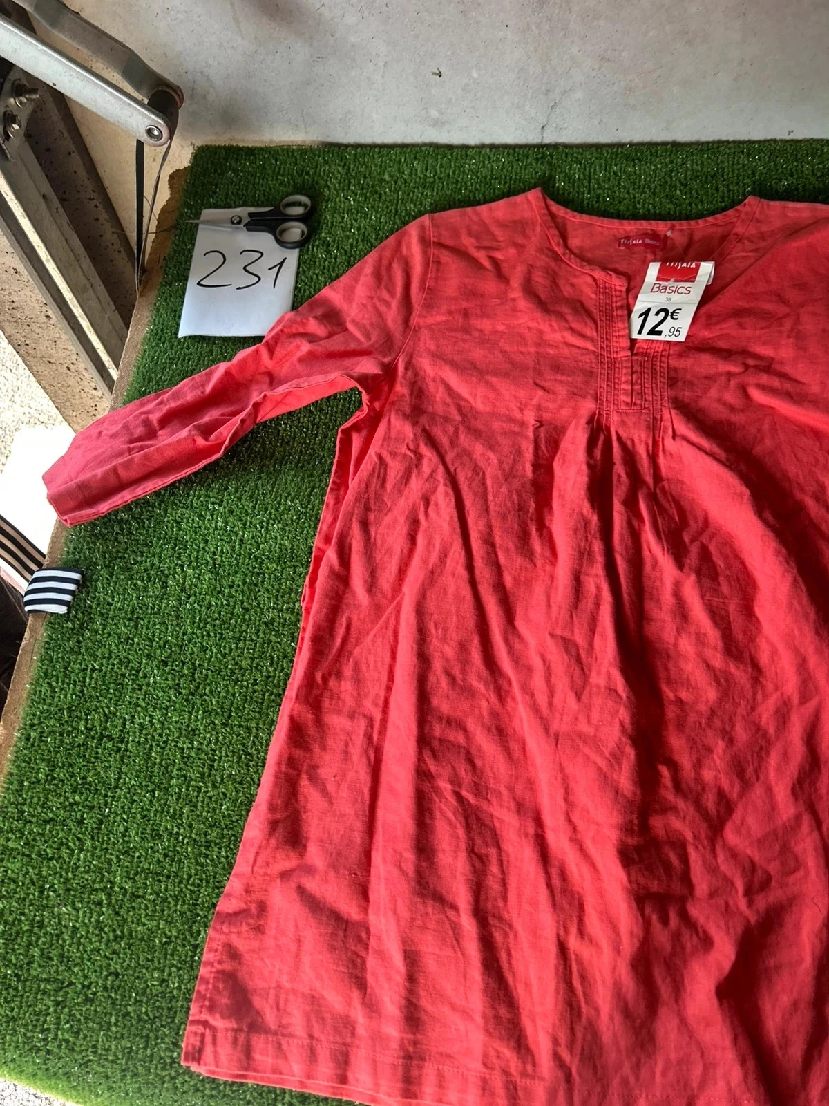 Coral pink casual summer dress Tissaia size 38 – photo 3